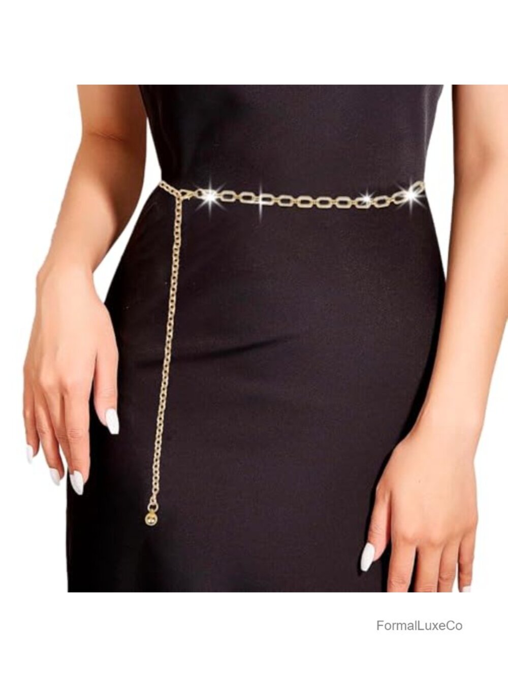 Rhinestone Waist Chain Belt Sparkly Bling for Wedding Dress